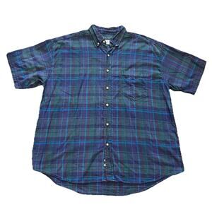 Vintage Basic Equipment Mens XL Button Down Short Sleeve Shirt Plaid Skater 90s